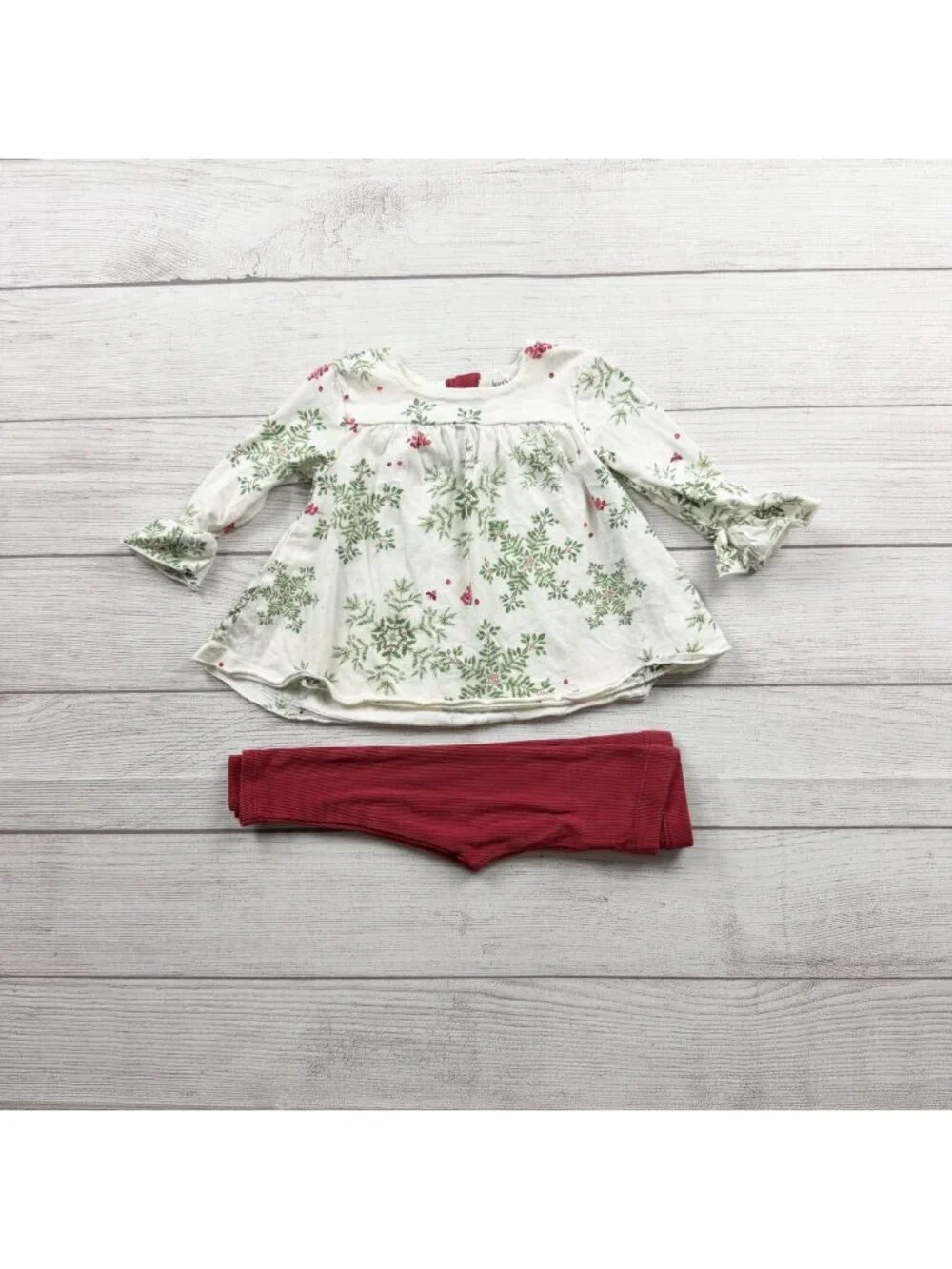Burts Bees Baby Girls Organic Cotton Floral Tunic Leggings Set 3-6 Months